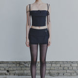 PAIN OR PLEASURE 2605 HEART RIBBON TOP CHARCOAL
