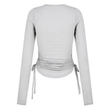ILLIGO 2610 BOLERO SHIRRING TOP TEE GRAY