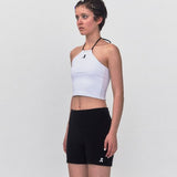 REST & RECREATION SS2404 HALTER NECK CROP TOP White