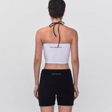 REST & RECREATION SS2404 HALTER NECK CROP TOP White