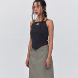 REST & RECREATION SS2404 ARROW POINT SLEEVELESS TOP CHARCOAL