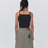 REST & RECREATION SS2404 ARROW POINT SLEEVELESS TOP CHARCOAL