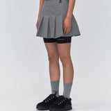 REST & RECREATION SS2404 LAYERED PLEATS SKIRT GREY