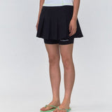 REST & RECREATION SS2404 LAYERED PLEATS SKIRT BLACK