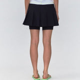 REST & RECREATION SS2404 LAYERED PLEATS SKIRT BLACK