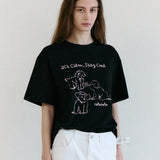 ROLAROLA 2605 COOL FRIENDS PUPPY T-SHIRT BLACK