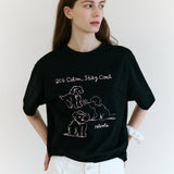 ROLAROLA 2605 COOL FRIENDS PUPPY T-SHIRT BLACK