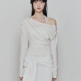 PAIN OR PLEASURE 2608 JENNIE BUTTONED TOP (SS ver.) IVORY