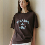 ROLAROLA 2603 MAISON DE ROLA EMBROIDERY LOOSE FIT T-SHIRT BROWN