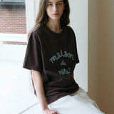 ROLAROLA 2603 MAISON DE ROLA EMBROIDERY LOOSE FIT T-SHIRT BROWN