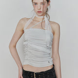 PAIN OR PLEASURE 2607 ANGEL SHIRRING TOP LIGHT MINT
