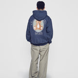 ADLV 2512 模糊素描熊连帽衫 藏青