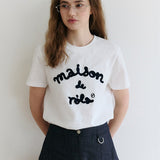 ROLAROLA 2603 MAISON DE ROLA EMBROIDERY T-SHIRT WH+NV