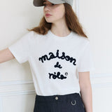 ROLAROLA 2603 MAISON DE ROLA EMBROIDERY T-SHIRT WH+NV