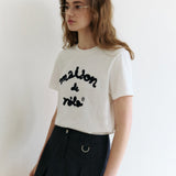 ROLAROLA 2603 MAISON DE ROLA EMBROIDERY T-SHIRT WH+NV