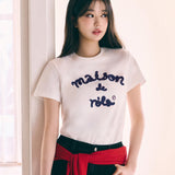 ROLAROLA 2603 MAISON DE ROLA EMBROIDERY T-SHIRT WH+NV