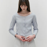 ROLAROLA 2605 NUBASIC POINTELLE JERSEY CARDIGAN BLUE