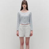 ROLAROLA 2605 NUBASIC POINTELLE JERSEY CARDIGAN BLUE