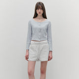 ROLAROLA 2605 NUBASIC POINTELLE JERSEY CARDIGAN BLUE
