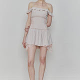 PAIN OR PLEASURE 2608 PETAL RUFFLE DRESS PINK