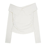 ILLIGO 2610 BOW OFF SHOULDER LONG SLEEVE WHITE