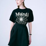 MARDI MERCREDI 2604 TSHIRT FLOWERMARDI BLACK CREAM