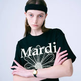 MARDI MERCREDI 2604 TSHIRT FLOWERMARDI BLACK CREAM