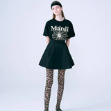 MARDI MERCREDI 2604 TSHIRT FLOWERMARDI BLACK CREAM