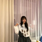 KOREAN COLLECTION 2504 慵懒松弛感圆领长袖 白