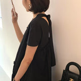 KOREAN COLLECTION 2506 拼接花边口袋连衣裙