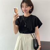 KOREAN COLLECTION 2506 纯色露背衬衫短袖➕气质半裙