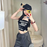 13DE MARZO | 2602 Silver Foil Chain Print Bustier Top Black