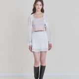 NOT YOUR ROSE 2505 Fairy chiffon bolero White