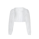 NOT YOUR ROSE 2505 Fairy chiffon bolero White