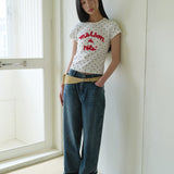 ROLAROLA 2607 MAISON DE ROLA EMBROIDERY DOT T-SHIRT WHITE