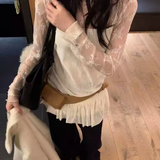 KOREAN COLLECTION 2605 蕾丝提花长袖打底