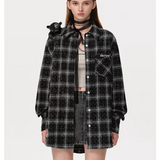 13DE MARZO | 2509 Bear Rhinestone Plaid Shirt