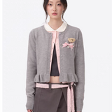13DE MARZO | 2510 RONRON Bear Ribbon Cardigan Gray