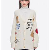 13DE MARZO | 2509 Doozoo Doodles Cardigan White