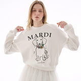 MARDI MERCREDI 2510 SWEATSHIRT RAGLAN SWING THE TAIL DDANJI FLOWER NECKLACE MULTICOLOR_WHITE TANGERINE