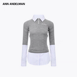 ANN ANDELMAN 2412 拼接衬衫假两件针织衫