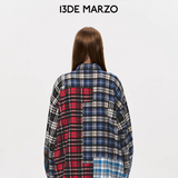 13DE MARZO | 2509 Bear Broken Plaid Patch Shirt