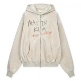 MATIN KIM 2604 VINTAGE WASHED GRAFFITI HOODY ZIP UP
