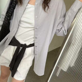 KOREAN COLLECTION 2509 纯色宽松通勤衬衫