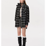 13DE MARZO | 2509 Bear Rhinestone Plaid Shirt