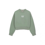 MARITHE 2511 经典LOGO圆领无帽卫衣 薄荷灰