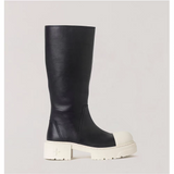 SMFK 2512 流浪皮质高筒靴 黑白