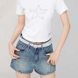 MacyMccoy 2507 铆钉牛仔短裤