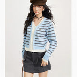 MacyMccoy 2510 假两件条纹拼接毛衣