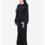 13DE MARZO | 2602 Deconstructed Wide-Leg Sweatpants Black